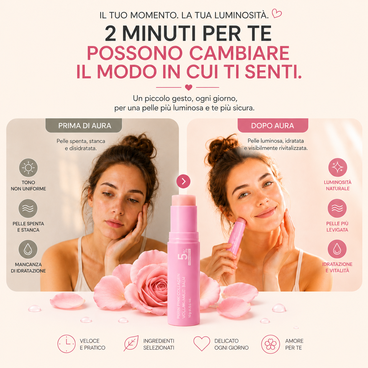 Aura - Stick al collagene per viso e collo